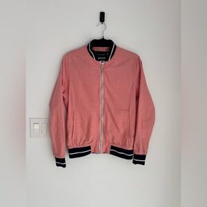 DENIM AND FLOWER RICKY SINGH Oxford Jacket Men’s Small pink zip pockets